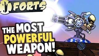 Forts - PLASMA LASER! Most Powerful Weapon Destroys Forts - Forts Multiplayer Gameplay