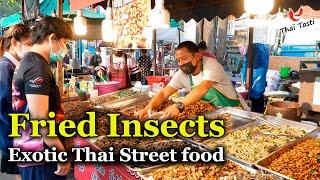 Exotic Thai Street Food Fried Insects | Taste Test