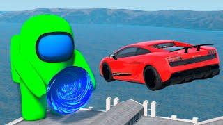 Car VS Portal Trap To Another Universe From Among Us Impostor #2 | BeamNG Drive | BimTestCrash