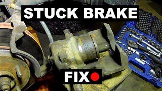 STUCK BRAKE CALIPER QUICK FIX on one wheel