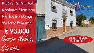 93K, 217m2 build, 4 Bedroom 2 Bath + Garage Town Property for sale in Spain inland Andalucia TH5673