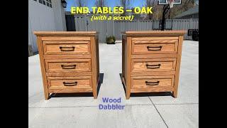 OAK END TABLES (aka NIGHTSTANDS) (with a secret)