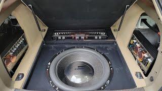 He installed a 24 inch subwoofer in his Audi!￼