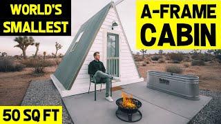 WORLD'S SMALLEST A-FRAME CABIN! (50 sqft) Full Tiny A-Frame Cabin Tour