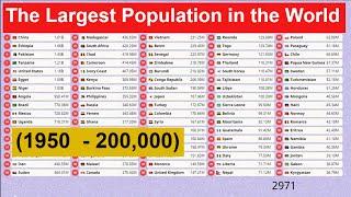 Top 100 | The Largest Population in the World  (1950  - 200,000)  Largest Countries by Population