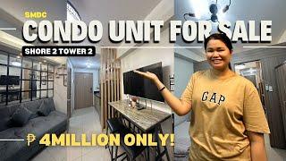 CONDO UNIT FOR SALE ₱4MILLION ONLY | SEMI INTERIOR | 1BR | SHORE 2 TOWER 2 | SUPER CLENG REALTY VLOG