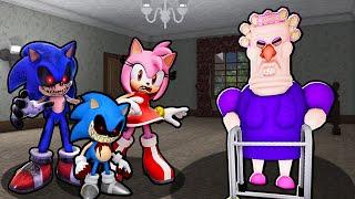 EVIL SONIC FAMILY ESCAPE GRUMPY GRAN IN ROBLOX