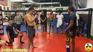 Bruce Iron Lion does Crazy Knockout takes place at MMA gym