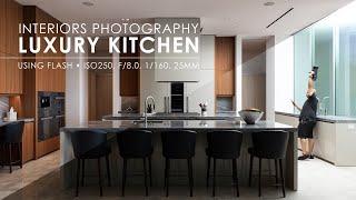 Interiors Photography Luxury Kitchen using Flash