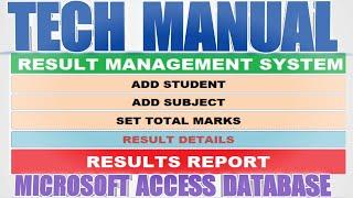 RESULTS MANAGEMENT SYSTEM IN MICROSOFT ACCESS DATABASE | MINI PROJECT ||