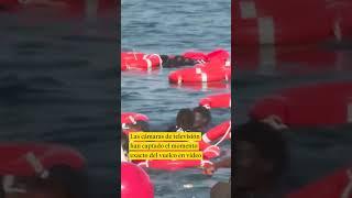 Las cámaras de TV captan el vuelco de un cayuco en El Hierro con varios muertos