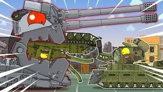 We must conquer the mad Hybrid Monster. Cartoons about tanks