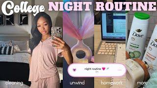 MY *REALISTIC* COLLEGE NIGHT ROUTINE  | study w/me, cleaning, shower routine, more