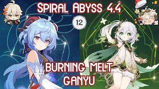 C1 Burning Melt Ganyu  - Spiral Abyss 4.4 Floor 12 Full Star Clear Showcase