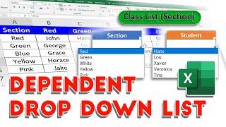 Create a Dependent  Drop Down List in Excel | Tutorial