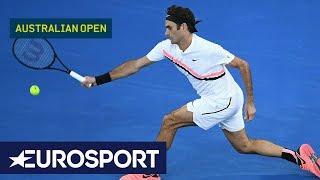 Aljaž Bedene v Roger Federer Highlights | Australian Open 2018 Round 1 | Eurosport