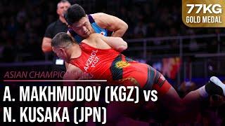 Akzhol MAKHMUDOV (KGZ) vs. Nao KUSAKA (JPN) | 2024 Asian Championships | Gold Medal | GR 77Kg