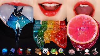 11MINUTES EMOJI EATING ASMR FOR SLEEP, ROASTED JELLY, TANGHULU, HONEY JELLY WAX CANDY ASMR 🪼