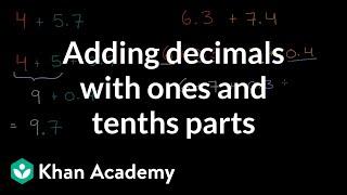 Adding decimals with ones and tenths parts