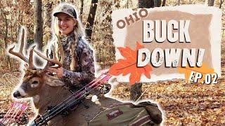 Buck Down From A Tethrd Saddle | Female Bowhunter | Ohio Bow Season 2022 | Ep. 02