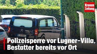 Polizeisperre vor Lugner-Villa, auch Bestatter bereits vor Ort | krone.tv NEWS