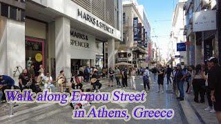 Walking in Greece. Walk along Ermou Street in Athens. ORANGE ua