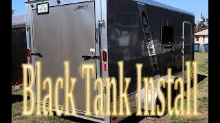 Black Tank Installation on Custom Cargo Trailer Camper Toy Hauler RV DIY Van Conversion Bathroom