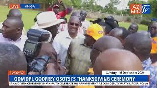 Raila arrives in Vihiga for ODM Deputy Party Leader Osotsi's thanksgiving ceremony, residents ERRUPT