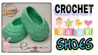 Crochet Baby Shoes || How to Crochet Baby Shoes 0-3 Months For Beginners || Crochet Based Shoes