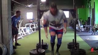 Pro Strongman Andrew Clayton 915 yoke for 50ft in 9.59 seconds