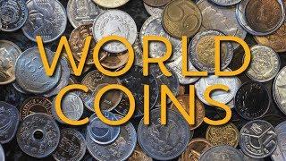 Looking Through A Bag Of WORLD COINS