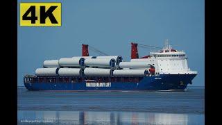 UHL FLAIR - Shipspotting Germany  IMO 9897133 - River Elbe near City Otterndorf - 4K VIDEO