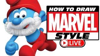 Drawing THE SMURFS in a MARVEL STYLE?