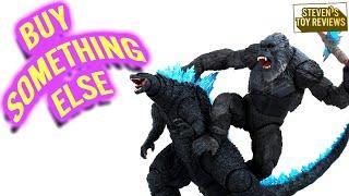 DOUBLE REVIEW! S.H. MonsterArts Godzilla x Kong The New Empire Figures 2024 Godzilla and Kong