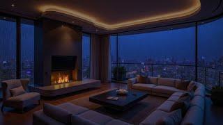 Rain on a Balcony Beside a Fireplace: Relax and Sleep Above the City Lights