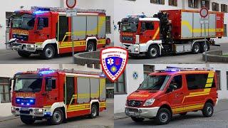  LF 20 + WLF mit AB-Rüst + HLF 20 + MZF Feuerwehr Garmisch + RTW BRK Garmisch-Partenkirchen