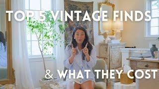 TOP 5 VINTAGE FINDS & WHAT THEY COST $$$ | Antique Haul | Vintage Haul