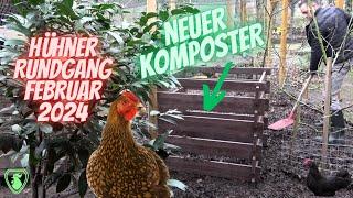 Hühner Rundgang Februar 2024 - Komposter für das Hühnergehege