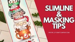 Slimline Christmas Card Tutorial: Light Up 'Mugs and Kisses' Holiday Design