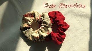 sub)  DIY  Scrunchies Making a Hair scrunchies !, sewing tutorial / a sewing machine ㅣsquare sand