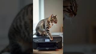 Ксерокопия документов. ️ Кот печатает на принтере #кот  #милота #cat #cute #умныйкот #smartcat