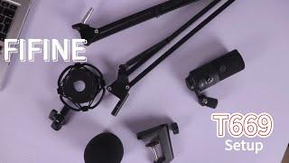@FREDSTECHHUB Sets up FIFINE T669 USB Condenser Mic Kit with Boom Arm & Shock Mount for Voiceover