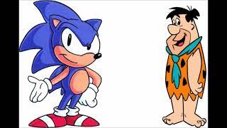 Sonic the Hedgehog meets Fred Flintstone (for @ThomasLover-fr8nh)