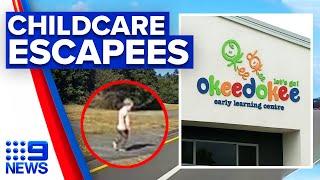 Childcare toddlers wander onto nearby busy road | 9 News Australia