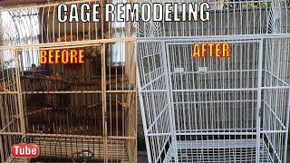 DIY How to remodel an old rusty Bird/Parrot  Cage into a brand new one Glory's old cage for only $40