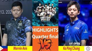 HIGHLIGHTS QUARTER FINAL | Ko Ping Chung vs Marvin Asis | UNIVERSAL CHINESE TAIPEI OPEN 2024