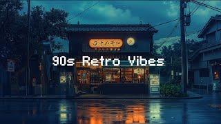 Nostalgic Lofi Hip Hop Beats ️1980s & 90s Retro Vibes & Japanese Town Ambience  Lofi Rain Playlist