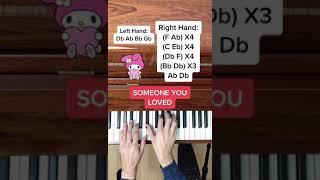 Lewis Capaldi - Someone You Loved (EASY Piano Tutorial with Letter Notes) #Shorts
