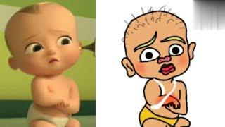 Baby Boss goes to doctor _Drawing funny meme |funny baby boss art video.