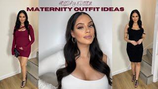 Pregnancy Outfits - Holiday Edition - OhPolly & Boohoo | Yasmine Hahn